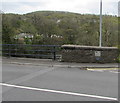 Plaque and plate at the western end of Tonna Road Bridge, Tonna