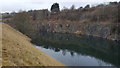 Greenfoot Quarry now disused and flooded