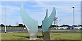 Sculpture at entrance to Cramlington Hospital