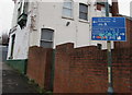 SO5039 : Blue directions and distances sign near St Martin's Street, Hereford by Jaggery