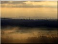 View south-east over mist filled River Tyne Valley