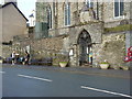 Entrance archway and stone-built ramp to St Peter