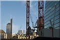 View of the Heron Tower, Gherkin and Tower 42 from Moor Lane