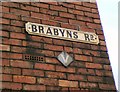 SJ9593 : V sign on Brabyns Road by Gerald England