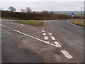 Road junction with grass triangle