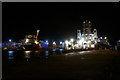 Vessels in Victoria Dock, Aberdeen, at night