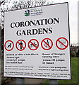 Activities banned in Coronation Gardens, Prestatyn