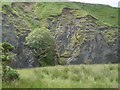 NX3296 : Shale crags, Dalquhairn Burn by Richard Webb