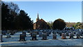 Chelford - Church of St John the Evangelist - frosty churchyard