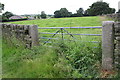 Gateway to field from footpath north of Drabble House Farm