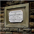 1922 foundation stone in the wall of the former Cwmdu Workmen