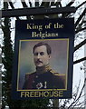 Sign for the King of the Belgians public house, Huntingdon