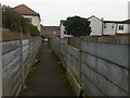 Springbourne: damaged fence on footpath J01