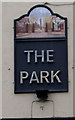 The Park pub name sign, Crewe