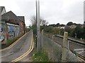 SZ1292 : Pokesdown: Hannington Place turns to run alongside the railway by Chris Downer