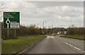 A44 approaching roundabout near Wyre Piddle