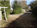 Bridleway emerges onto Copyhold Lane