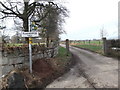 Footpath between the two lodges of Plas Newydd Hall