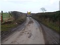 NY6520 : Narrow road, normal-sized lorry by Christine Johnstone