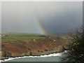 Portlemouth Down with a rainbow