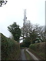 Communications masts near Wood End Farm