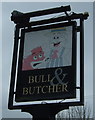 Sign for the Bull & Butcher, Corley Moor