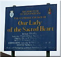 Sign for the Our Lady of the Sacred Heart Roman Catholic Church, Weston in Arden 