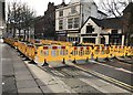 Newcastle-under-Lyme: roadworks in Red Lion Square