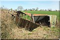 SY4895 : Collapsed barn by the A3066 by Derek Harper