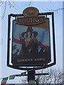 Sign for the Queens Arms public house