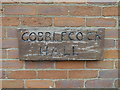 Gobblecock Hall sign