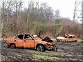 Burnt out cars by the Ivyhouse Industrial Estate