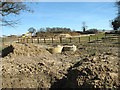 Construction site in fields north of Back Lane