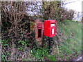 Queen Elizabeth II postbox and the shell of its predecessor near Hendre, Monmouthshire