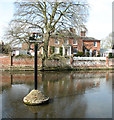 TG1106 : Wramplingham village sign and River House by Evelyn Simak
