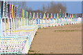 Vista of beach huts