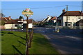 Village sign and crossroads, Layer de la Haye