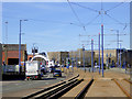 Midland Metro line approaching Wolverhampton Terminus