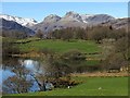 NY3404 : Loughrigg Tarn and Langdale Pikes by Andrew Curtis