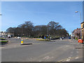 Roundabout at the junction of Columbus Ravine and Dean Road