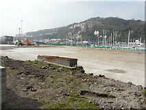 TR3140 : Construction site, quay beside Wellington Dock by John Baker