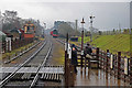 SK5416 : Quorn and Woodhouse Station - train approaching by Chris Allen