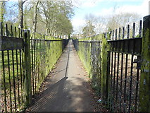 TQ3893 : Enclosed path across Chingford Mount Cemetery by Marathon