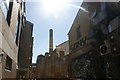 View of the Truman Brewery chimney from Pedley Street