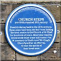 SD8913 : Blue plaque: Church Steps by Gerald England