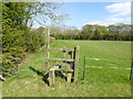 Looking across field north of Furzen Lane from stile