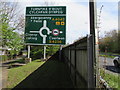 Directions sign on the approach to Turnpike Roundabout, Cwmbran