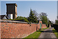 SK3516 : Ashby Cemetery path and Water Tower by Oliver Mills