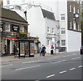 Bus stop and shelter on Gloucester Place, Marylebone