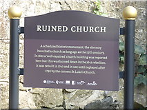 H9052 : Sign for ruined church, Loughgall, Co Armagh, Northern Ireland by P Webb